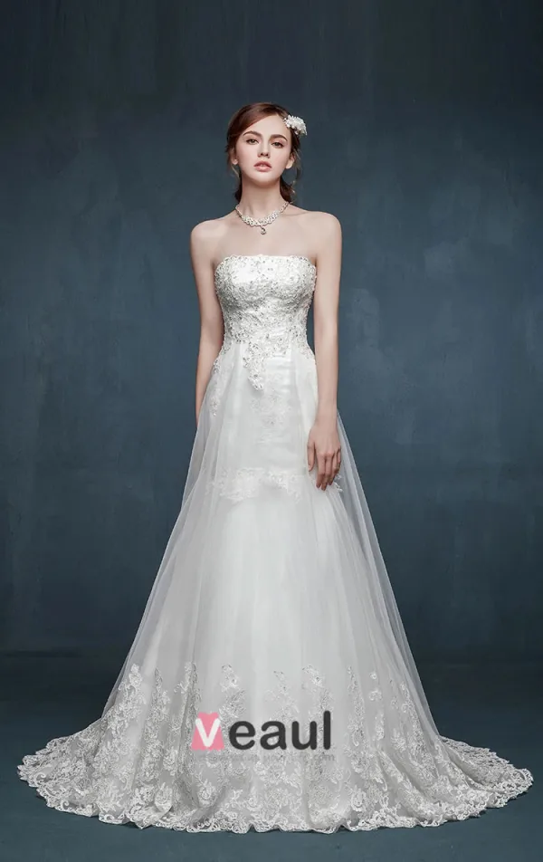 2015 Stylish Elegance Trailing Bridal Wedding Dress