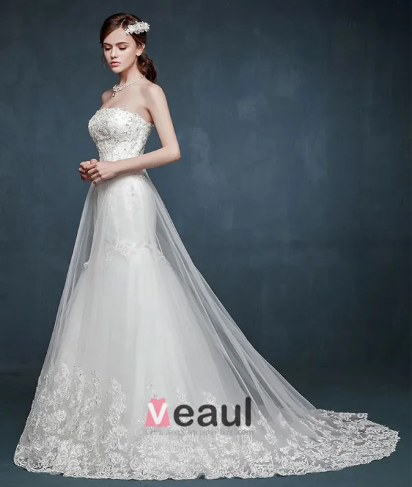 2015 Stylish Elegance Trailing Bridal Wedding Dress