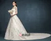 2015 Bridal Trailing Big Yards Flowers Wedding Dress