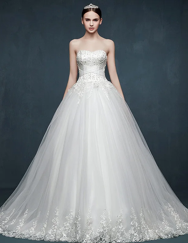 Host Eller Vinter Luksus Edel Brudefolgende Fotsid Brudekjole