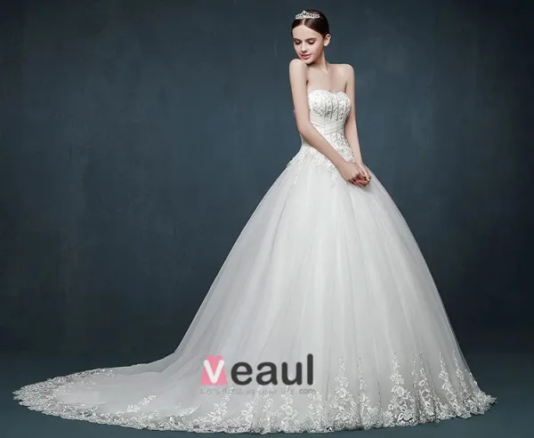 2015 Autumn Or Winter Luxury Noble Bridal Trailing Floor-length Wedding Dress