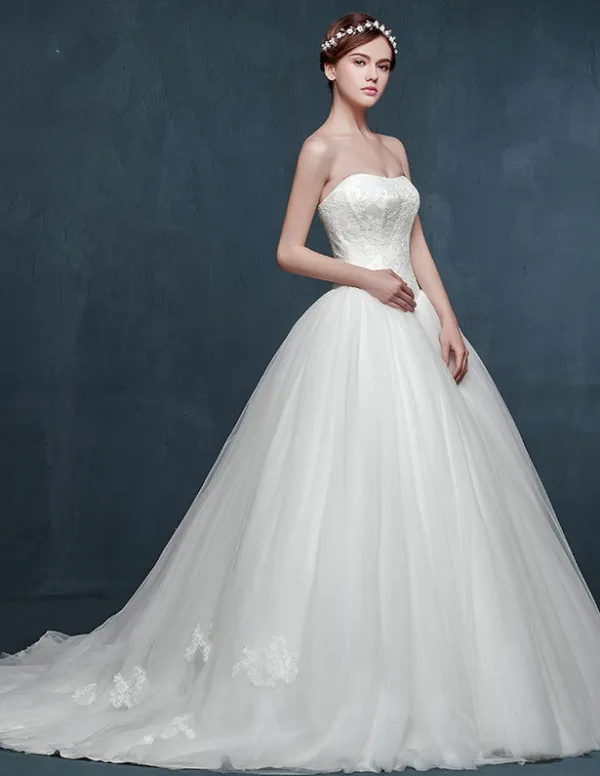 Eenvoudige Winter Bridal Of Zwangere Vrouwen Lange Slepende Bladerdeeg jurk Trouwjurk