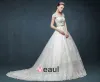 2015 Vintage V-neck Floor-length Bridal Trailing Wedding Dress