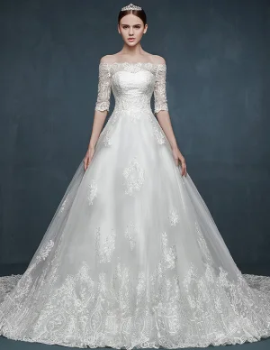 Hiver Nuptiale Dentelle Temperament Robe Elegante Long Arriere