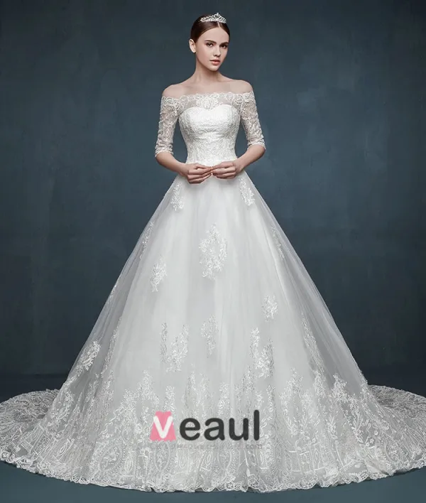 2015 Winter Bridal Lace Temperament Elegant Long-trailing Wedding Dress