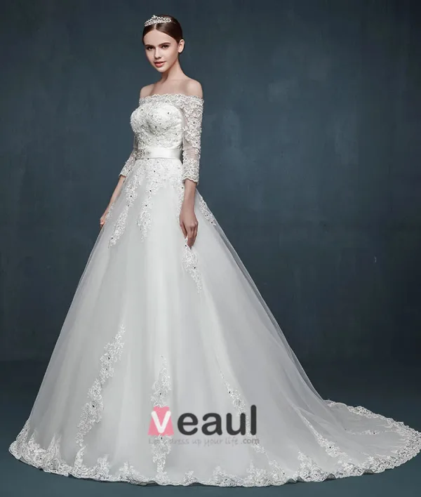 Zima Koronki Slim Bridal Suknia Ślubna Cienka Splywu