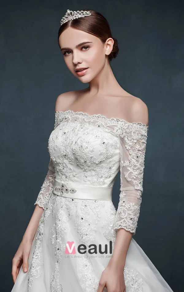 Zima Koronki Slim Bridal Suknia Ślubna Cienka Splywu