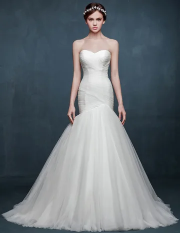Winter Fashion Dame Simple Temperament Fishtail Nuptiale Robe De Mariée De Fuite