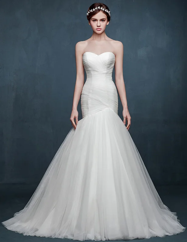 Vinter Mote Enkel Dame Temperament Fishbrudefolgende Brudekjole