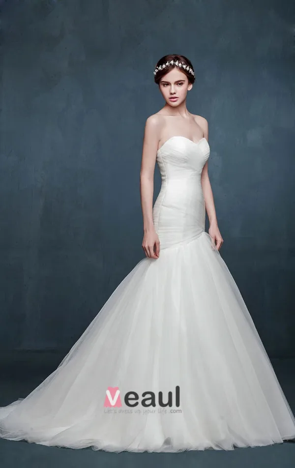 Winter Fashion Dame Simple Temperament Fishtail Nuptiale Robe De Mariée De Fuite