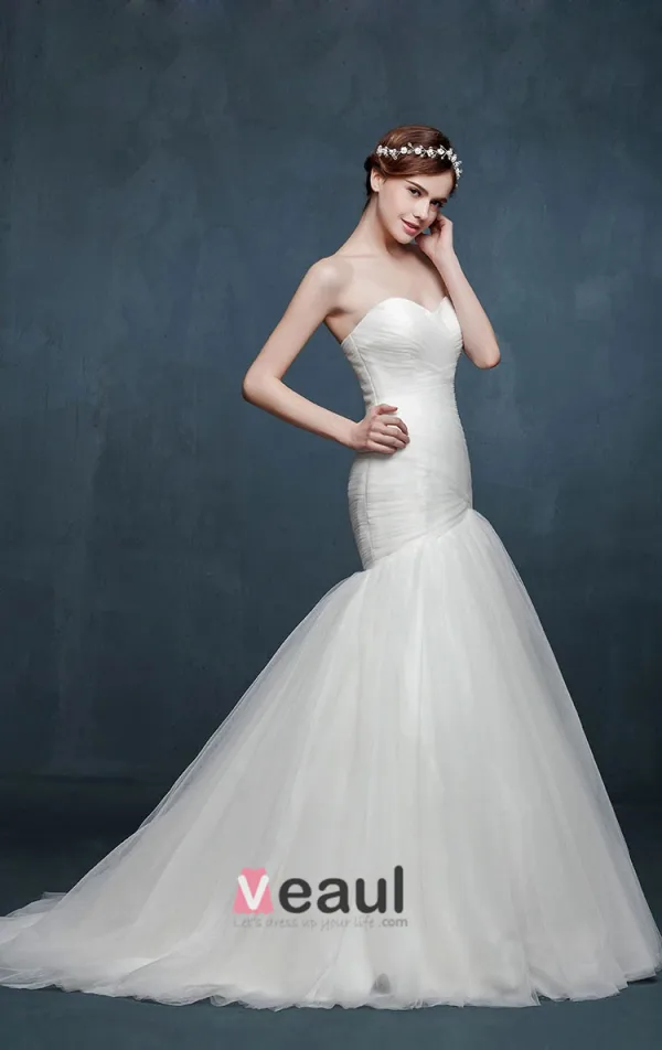 Winter Fashion Dame Simple Temperament Fishtail Nuptiale Robe De Mariée De Fuite