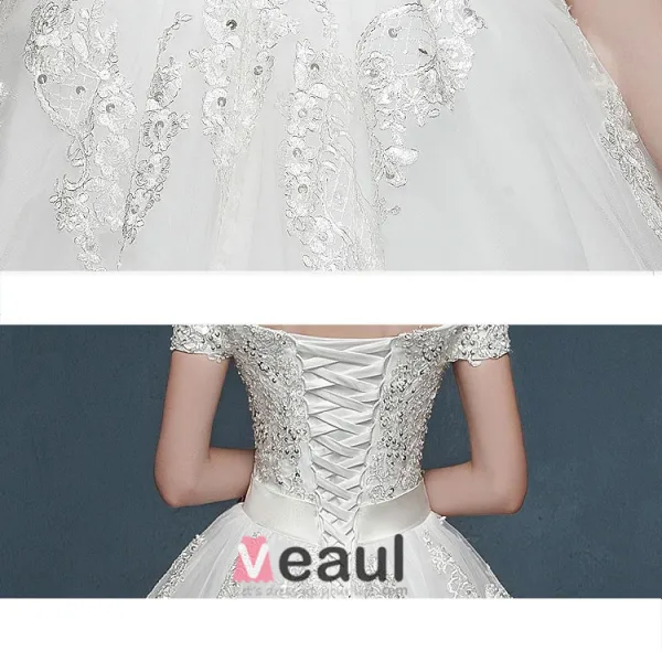 Mot Romantique Nuptiale Epaule Dentelle Robe De Mariage Nuptiale Petite Fuite