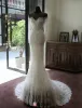 2015 Slim Thin Lace Retro Bridal Half Sleeve Trailing Wedding Dress