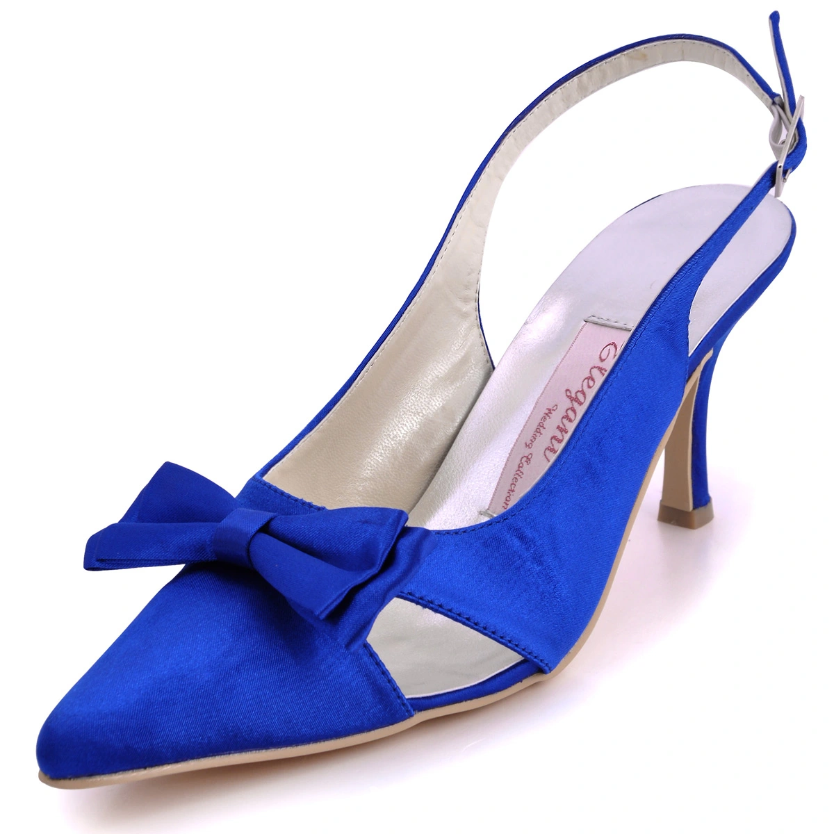 Bleu Avec Le Bout Blanc Avec Un Noeud En Satin Chaussures De Mariage Banquet