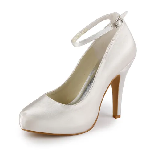 Simple Built-in Waterproof Taiwan High With White Satin Shoes Handmade Wedding Shoes