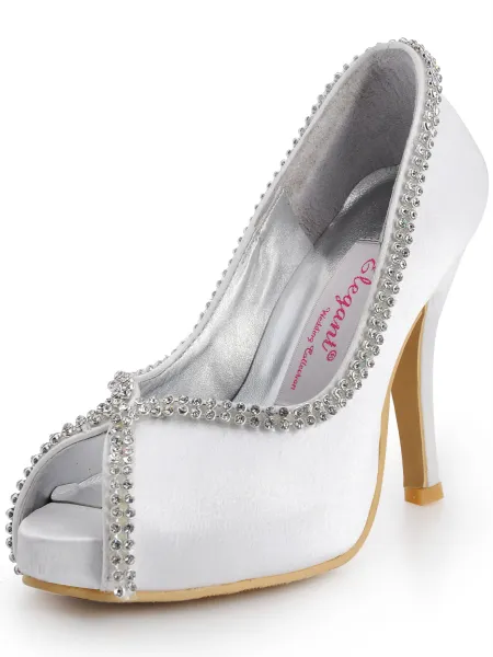 Simple Fine Summer Party Shoes With Rhinestones Wedding Shoes Fish Head
