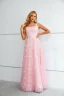 Chic / Belle Rougissant Rose Appliques Paillettes Robe De Bal 2023 Princesse Encolure Carrée Sans Manches Dos Nu Longue Promo Robe De Ceremonie