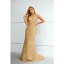 Sexy Gold Lace Sequins Evening Dresses Trumpet / Mermaid 2023 Halter Sleeveless Backless Floor-Length / Long Evening Party Formal Dresses