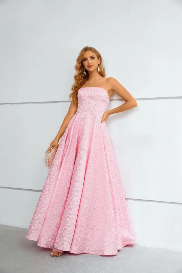 Charming Prom Dresses Evening Dresses 2023 A-Line / Princess Strapless Sleeveless Backless Floor-Length / Long Formal Dresses