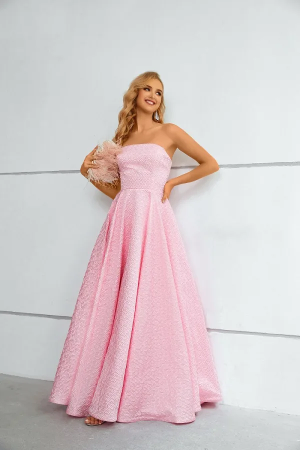 Charming Prom Dresses Evening Dresses 2023 A-Line / Princess Strapless Sleeveless Backless Floor-Length / Long Formal Dresses