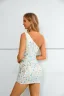 Sexy Weiß Spitze Pailletten Kurze Partykleider 2023 One-Shoulder Ärmellos Cocktail Abend Festliche Kleider