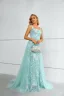Charming Mint Green Lace Sequins Prom Dresses 2023 A-Line / Princess Square Neckline Sleeveless Floor-Length / Long Prom Formal Dresses