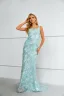 Charming Mint Green Lace Sequins Prom Dresses 2023 A-Line / Princess Square Neckline Sleeveless Floor-Length / Long Prom Formal Dresses