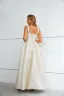 Fashion Ivory Flower Split Front Evening Dresses  Prom Dresses 2023 A-Line / Princess Spaghetti Straps Sleeveless Backless Floor-Length / Long Evening Dresses