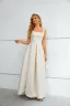 Fashion Ivory Flower Split Front Evening Dresses  Prom Dresses 2023 A-Line / Princess Spaghetti Straps Sleeveless Backless Floor-Length / Long Evening Dresses