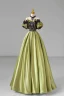 Elegant Sage Green Bow Lace Rhinestone Satin Prom Dresses 2024 Ball Gown Off-The-Shoulder Short Sleeve Backless Floor-Length / Long Prom Formal Dresses