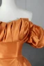 Chic / Belle Orange Volants De l'épaule Robe De Bal 2024 Princesse Manches Courtes Dos Nu Longue Promo Robe De Ceremonie