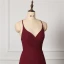 Modest / Simple Burgundy Bridesmaid Dresses 2022 A-Line / Princess Spaghetti Straps Sleeveless Backless Floor-Length / Long Prom Bridesmaid Dresses