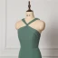 Modest / Simple Green Bridesmaid Dresses 2022 Trumpet / Mermaid Halter Sleeveless Backless Floor-Length / Long Bridesmaid