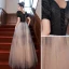 Élégant Noire Paillettes Faux Diamant Robe De Bal 2022 Princesse Encolure Carrée Manches Courtes Dos Nu Longue Robe De Ceremonie