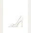 Chic Blanche Faux Diamant Appliques Chaussure De Mariée 2024 Cuir 10 cm Talons Aiguilles À Bout Pointu Mariage Escarpins Talons Hauts