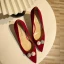 Chic / Beautiful Burgundy Suede Wedding Shoes 2022 10 cm Stiletto Heels Leather Pearl Rhinestone Pointed Toe Wedding Pumps High Heels