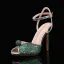 Sexy Bleu Ciel Faux Diamant Soirée Sandales Femme 2024 Bride Cheville 9 cm Talons Aiguilles Peep Toes / Bout Ouvert Talons Hauts