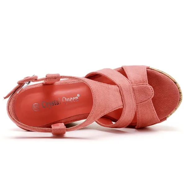 Fashion Purple Street Wear Womens Sandals 2025 T-Strap 12 cm Wedges Open / Peep Toe Sandals High Heels