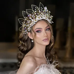 Schick Multifarben Perle Strass Legierung Haarschmuck Braut 2024 Hochzeit