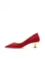 Chinese style Red Leather Wedding Shoes 2026 5 cm Stiletto Heels Pointed Toe Wedding Pumps High Heels