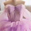 Charming Lavender Cascading Ruffles Pearl Prom Dresses 2023 Ball Gown Off-The-Shoulder Short Sleeve Backless Court Train Prom Formal Dresses