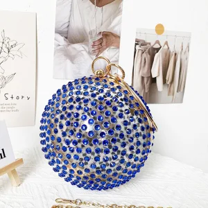 Inhabituel Bleu Roi Faux Diamant Soirée Acrylique Pochette Sac À Main 2024