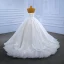 High-end White Pearl Wedding Dresses 2022 Ball Gown Strapless Sleeveless Backless Court Train Wedding