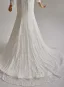 Vintage / Retro White Lace Flower Sweep Train Wedding Dresses 2025 Ball Gown Off-The-Shoulder Long Sleeve Backless