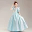 Chic / Belle Bleu Ciel Satin Anniversaire Robe Ceremonie Fille Princesse 2022 Encolure Dégagée Perlage Paillettes Faux Diamant Noeud Manches Courtes Longue Robe Ceremonie Fille