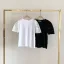 White Pierced Solid Color Cotton Scoop Neck Street Wear Summer Short Sleeve Fashion 2021 Women's Tops