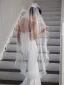 Elegant White Pearl Ruffle Wedding Veils 2025 Tulle