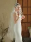 Vintage Witte Kant Bloem Bruids Bruidssluier Tule 2025