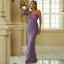 Sexy Grape Paillettes Robe De Soirée 2022 Trompette / Sirène Une épaule Manches Longues Dos Nu Longue Soirée Robe De Ceremonie
