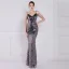 Scintillantes Blanche Laser Paillettes Robe De Soirée 2022 Trompette / Sirène Bretelles Spaghetti Sans Manches Dos Nu Perlage Longue Soirée Robe De Ceremonie